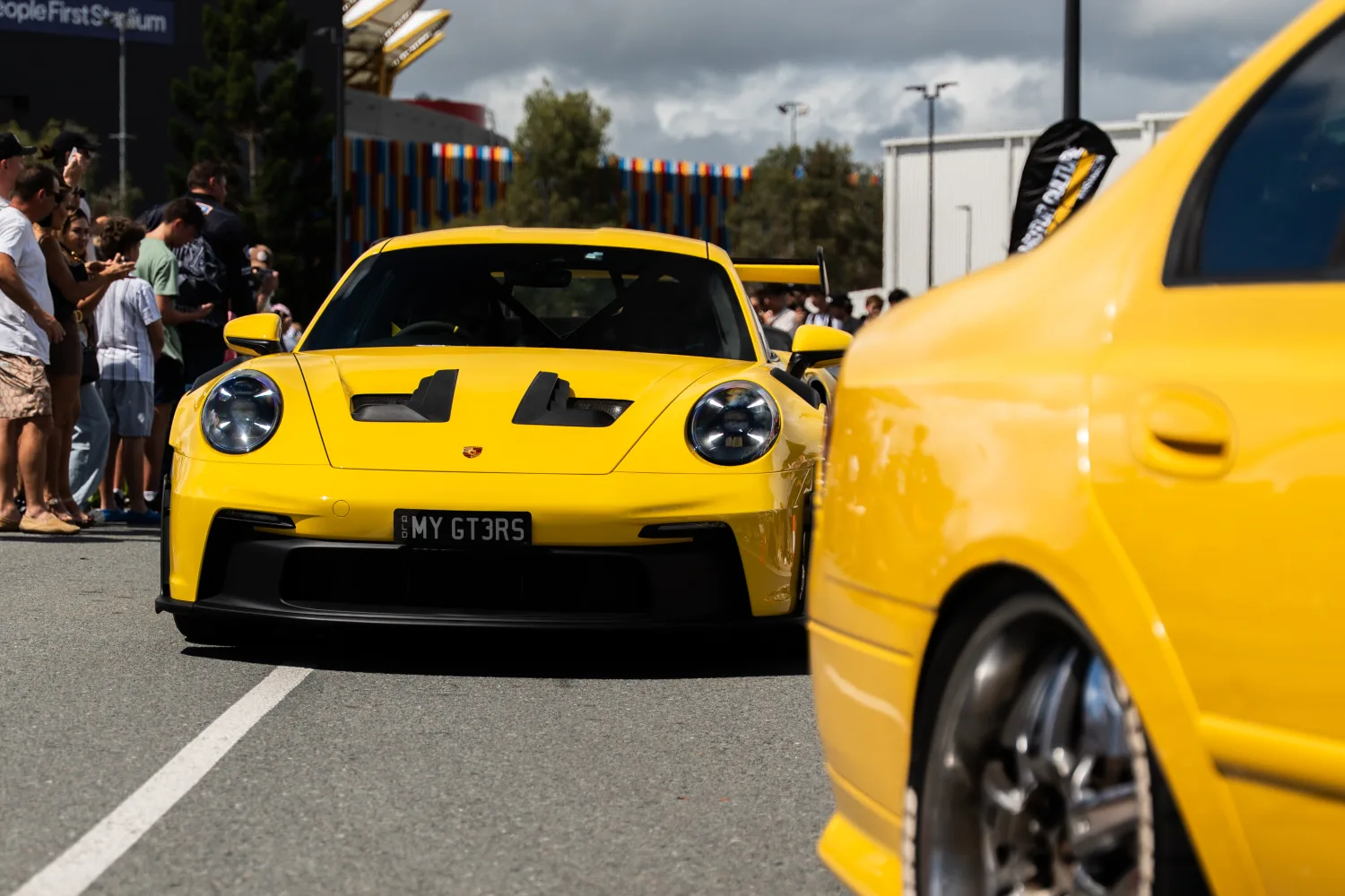 Cars and crowds at an MCA Cars & Culture event