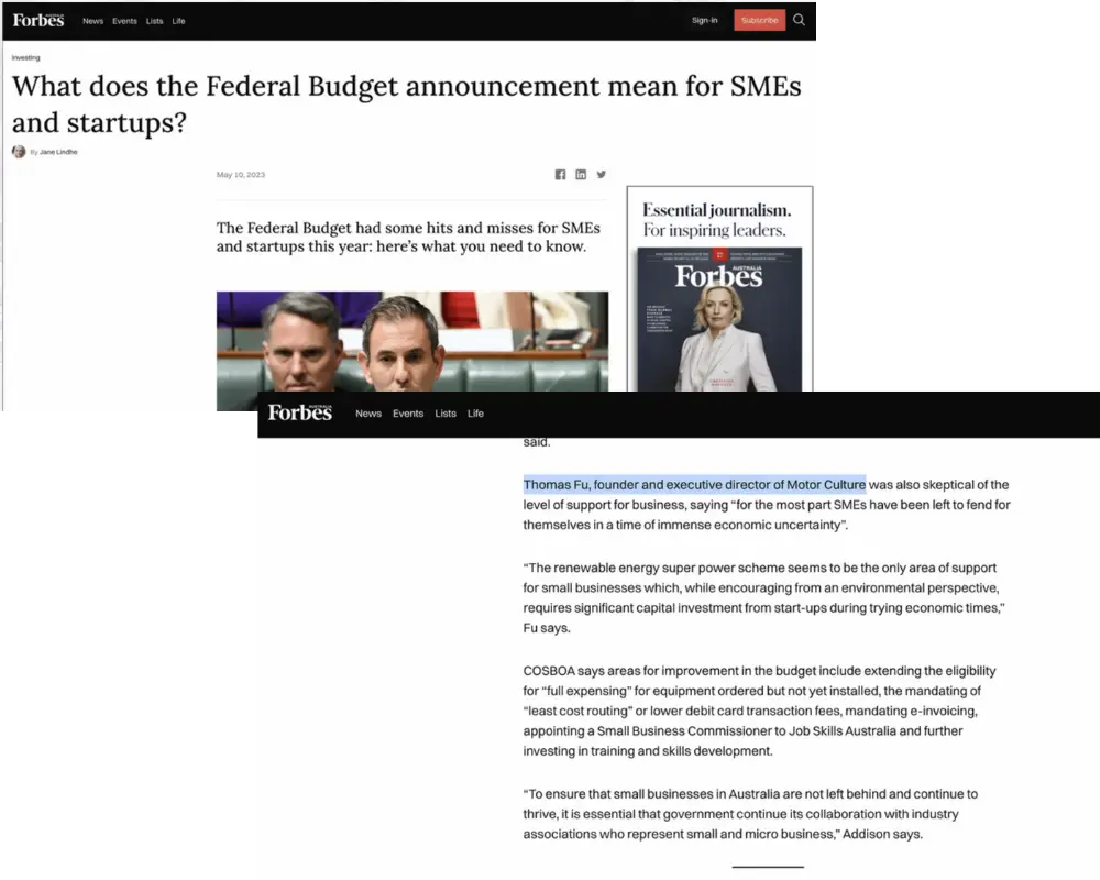 Forbes Online Publication